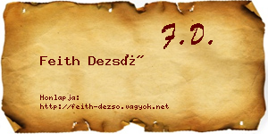 Feith Dezső névjegykártya