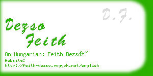 dezso feith business card